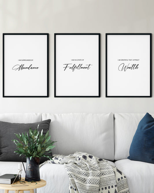 manifest money affirmation wall art